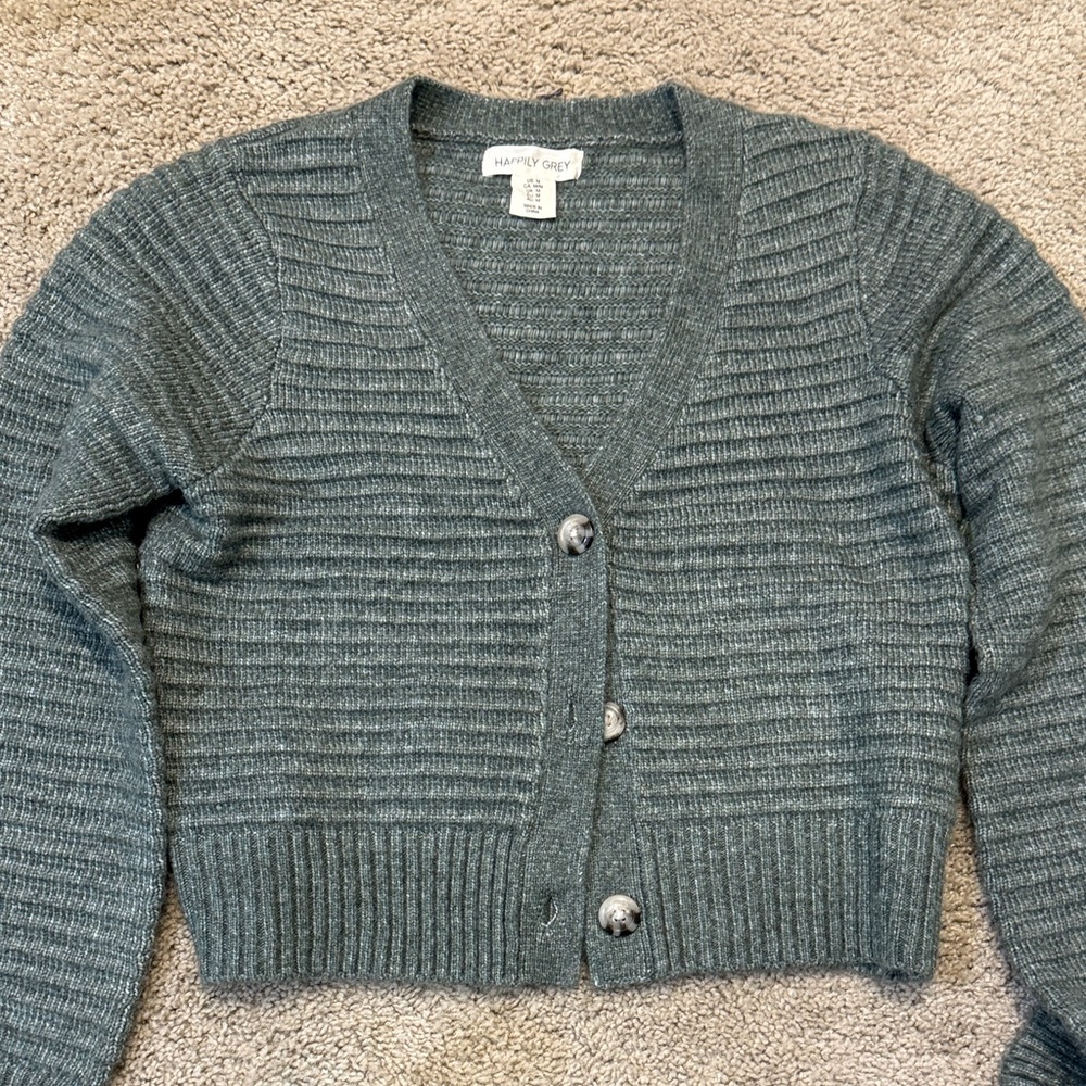 Cozy Green Cardigan Sweater